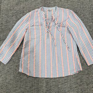 LL Bean Signature 3/4 sleeve shirt Womens Size 4